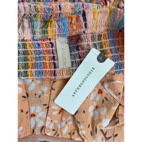 Pilcro Anthropologie women's medium rainbow smocked strapless tube top NWT - Picture 8 of 9